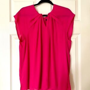 Comma Fuchsia Crepe Tunic Blouse Raglan Sleeve Top